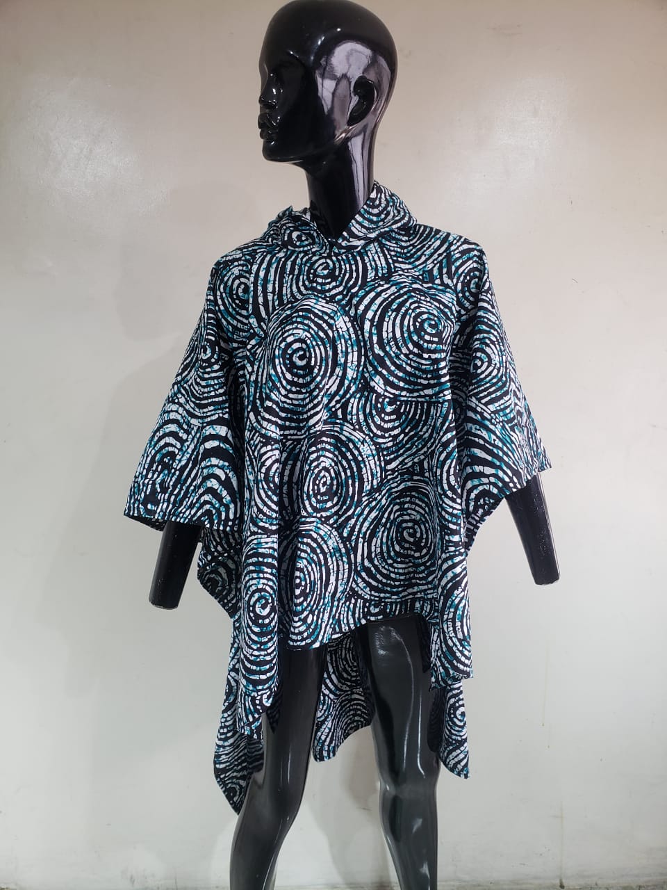 Hooded Ankara Poncho