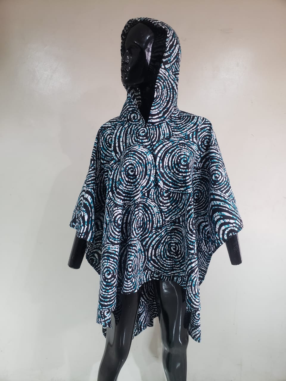 Hooded Ankara Poncho