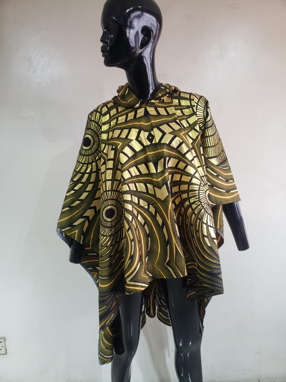 Hooded Ankara Poncho