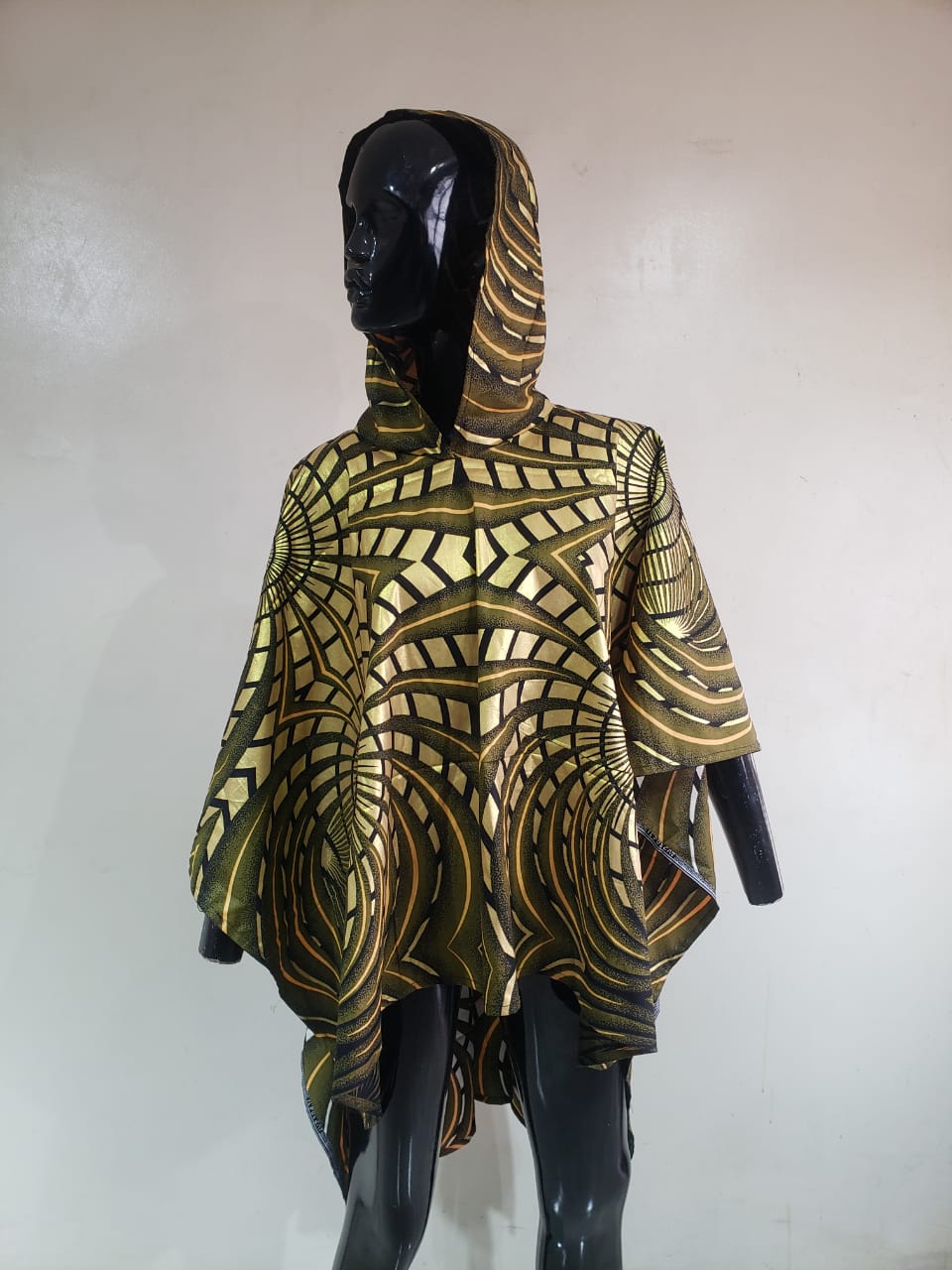 Hooded Ankara Poncho