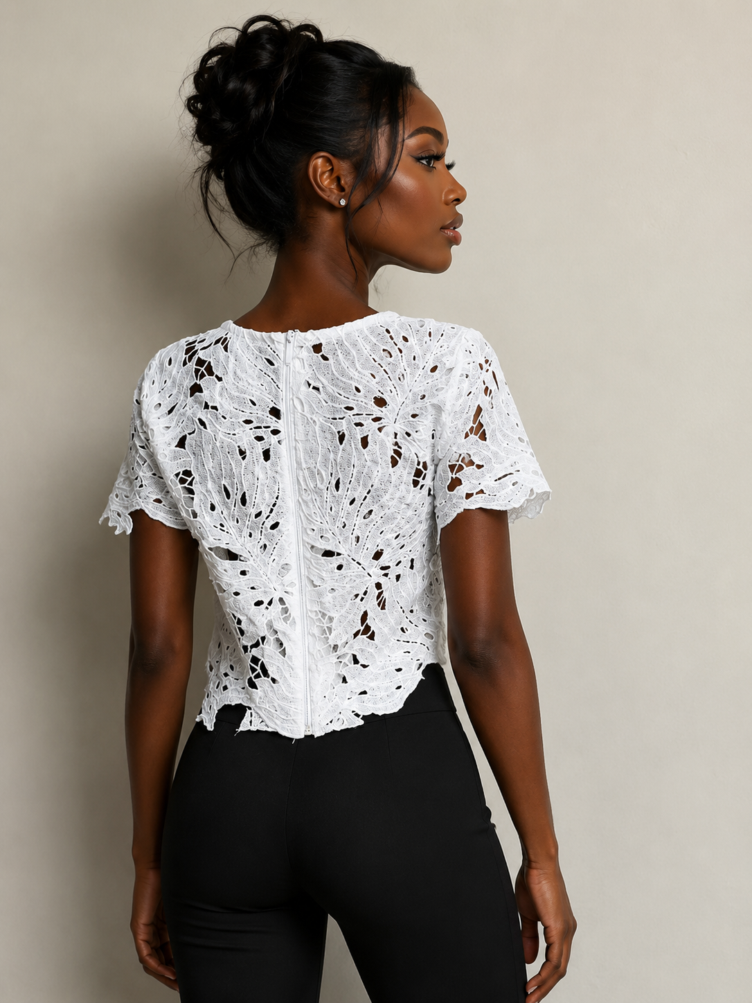 White Lace Crop Top